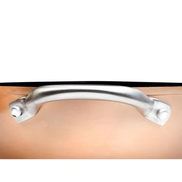 Casserole basse 24cm induction, antiadhésive sans pfoa, aluminium forgé wecook professional cuivre 50355
