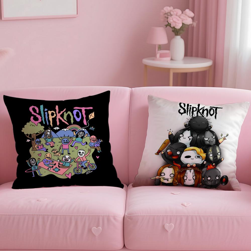Band S-SlipknotS Kuddfodral Bekvämt Vändbart Kuddfodral Perfekt för Bil Soffa Sovrum & Mer