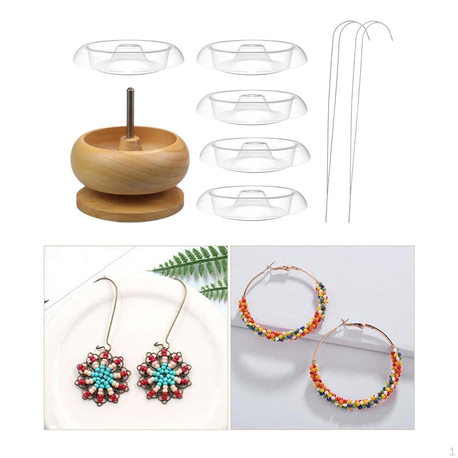 

Bead Spinner Bowl Stringing Tool Quickly & Efficiently String Beads Holder Beading Big Eye Needle