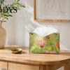 Foldable Napkin Storage Leather Tissue Box Cover with Oil Painting Pattern, Desktop Organizer, Holder Multi Purpose Case, Facial Paper Organizer