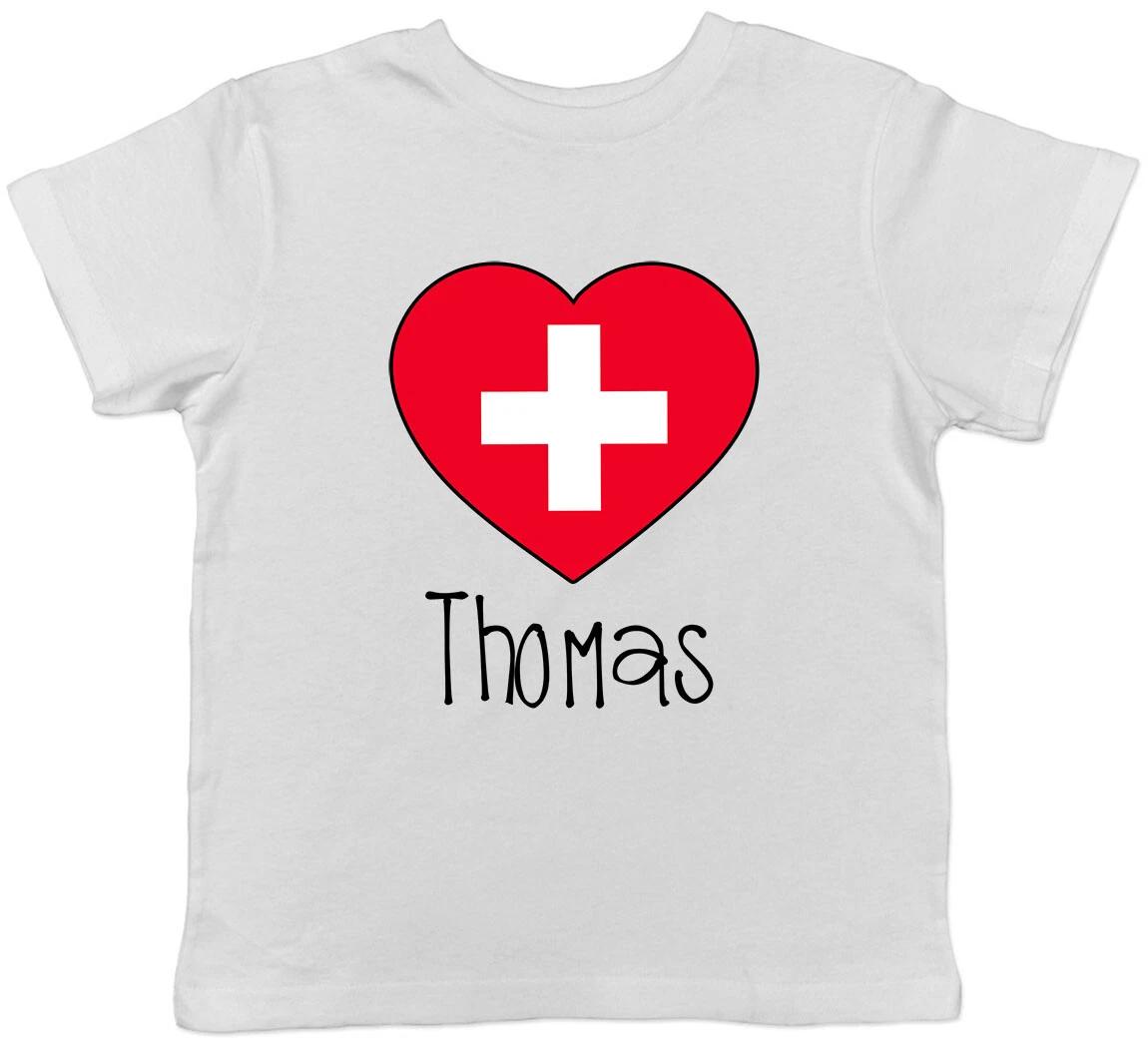 Personalised Football Switzerland Flag Childrens Kids T-Shirt Boys Girls 100