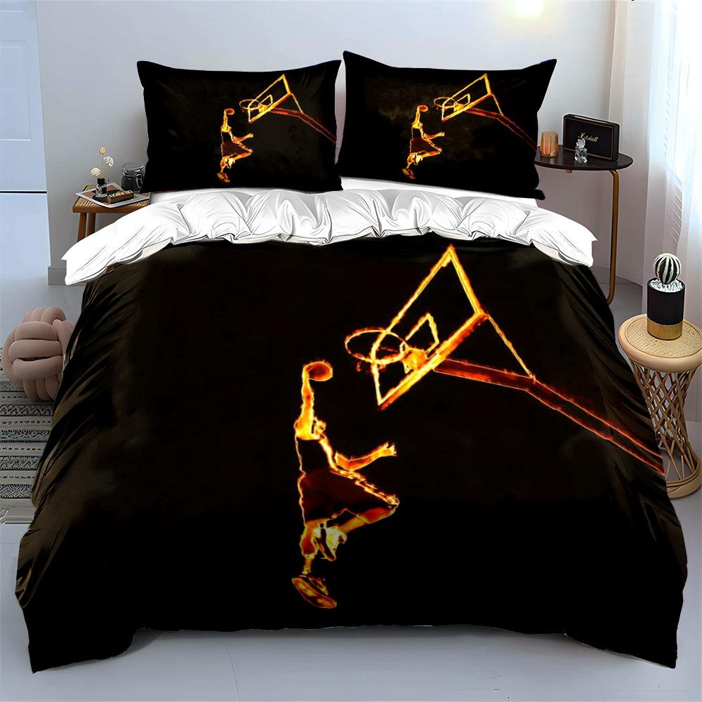 Basketball Themed Sports Artwork Poster Multiple Sizes Kid'S And Adults' Bedroom Exquisite 3Pc Bedding Set, Gift