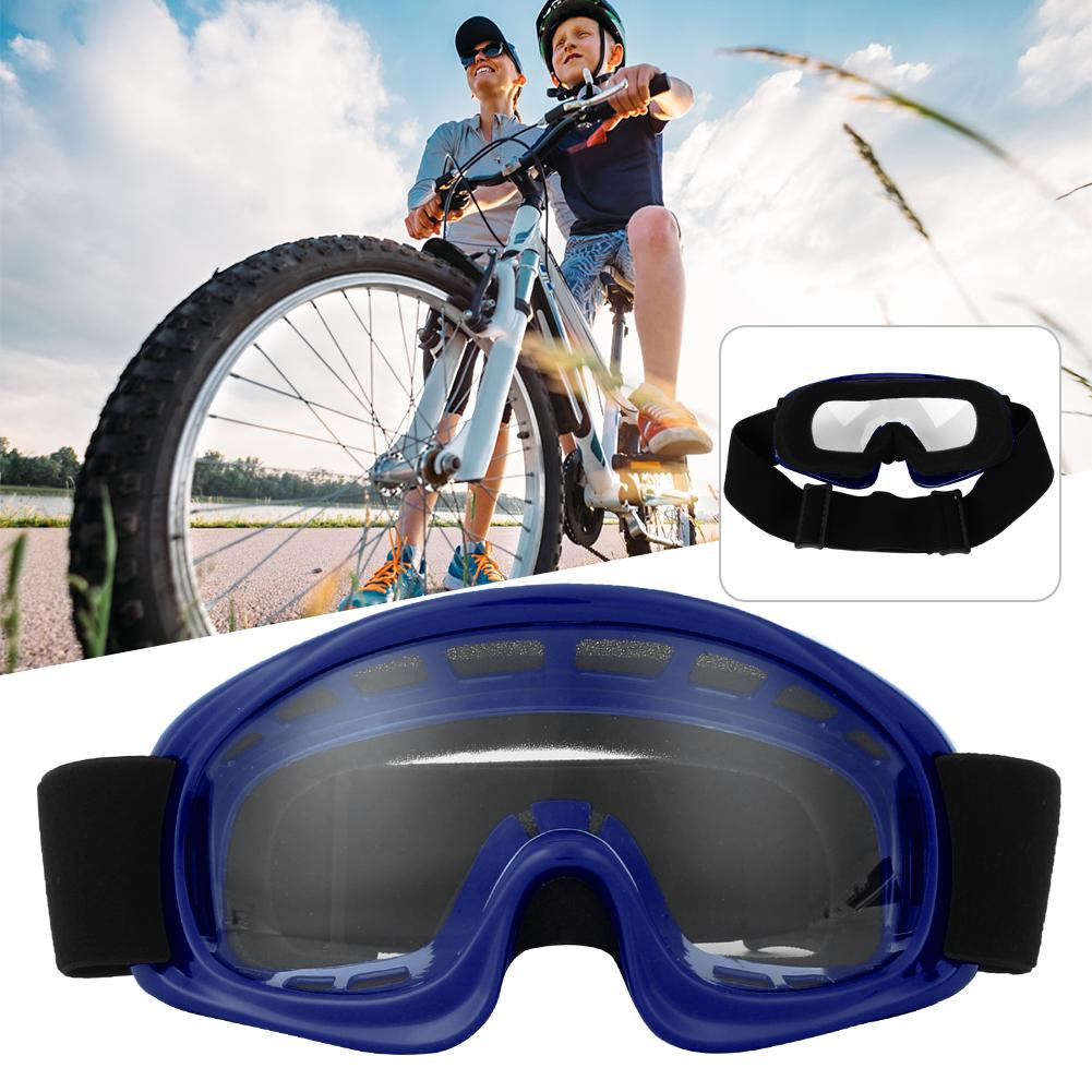 Children Protection Goggles Motorcycle Outdoor Cycling Windproof Anti‑Impact Skiing Glasses(Blue )
