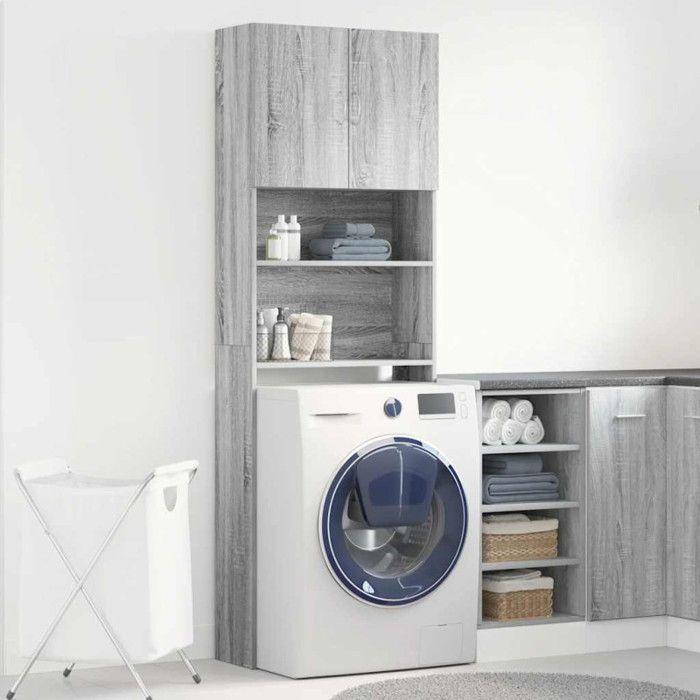 Washing Machine Cabinet Sonoma Grey Engineered Wood