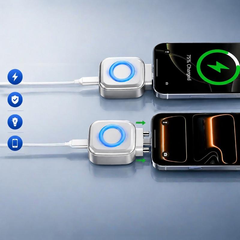 1Pcs Smart Auto Stop Fully Charged Separator 140W Phone Fast Charging Adapter Intelligent Power Cut-Off Protector Charger