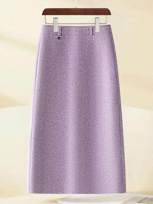 Jupe A-line Violette pour Femme - Taille Haute, Mi-longue, Moulante aux Hanches, Ample, Tendance pour le Printemps/Automne 2026.