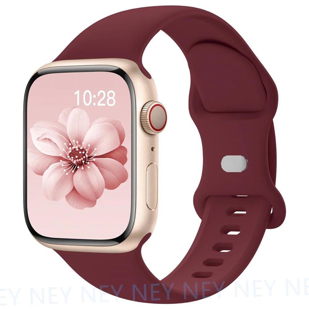 Silicone Strap For Apple Watch Band 45mm 44mm 40mm 41mm 49mm 38mm 42 Correa Bracelet iWatch series 6 ultra2 7 8 9 se 44 mm band