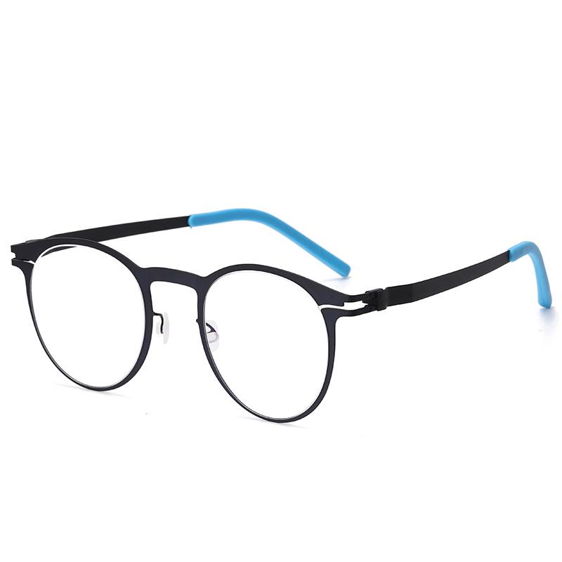 Screwless, Lightweight Myopia Glasses with Adjustable Nose Pads – Medical Thin Steel Full Business Frame