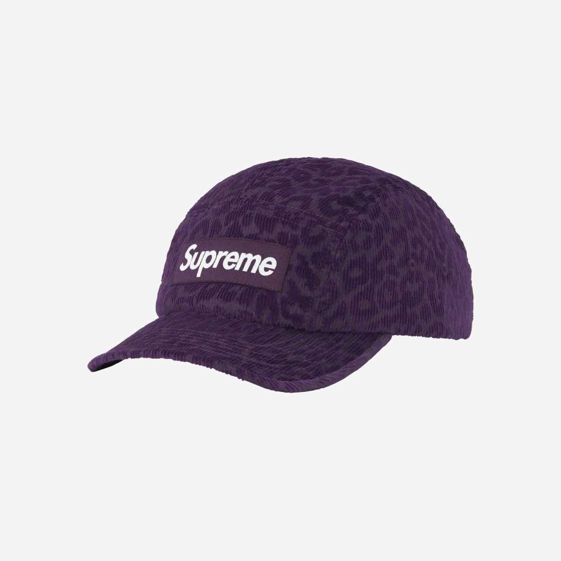 

Вельветовая кепка Supreme Leopard Camp фиолетовая 23FW -