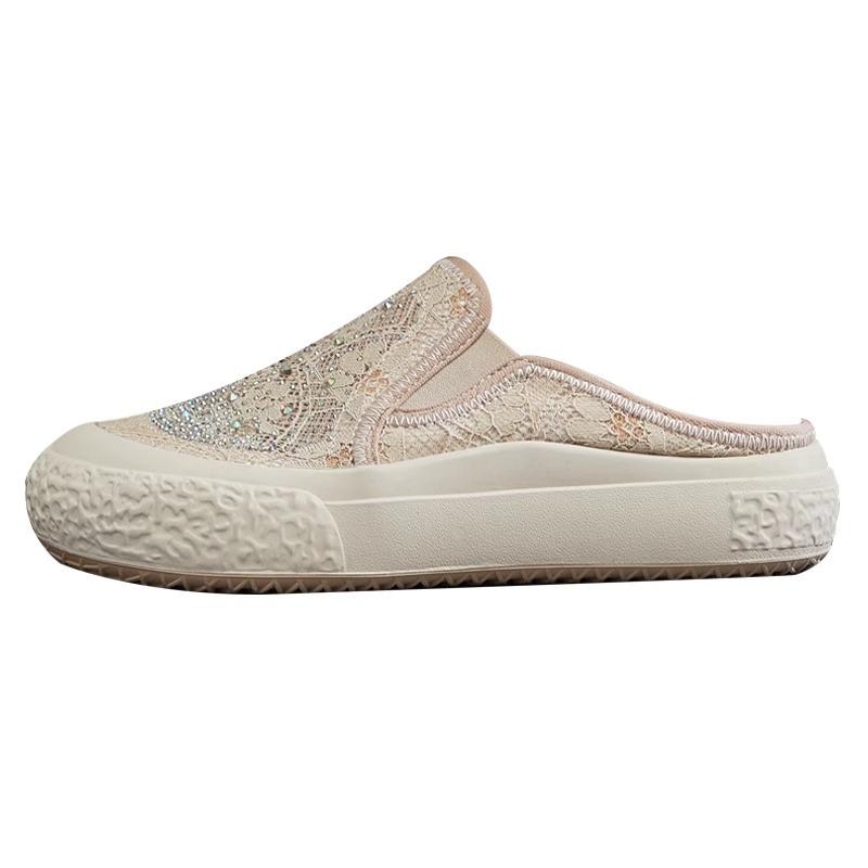 Fisherman Shoes Platform Lazy One Pedal 2025 Spring and Summer New Small Fragrant Wind Mesh Breathable Casual Bag Head Half Slippers