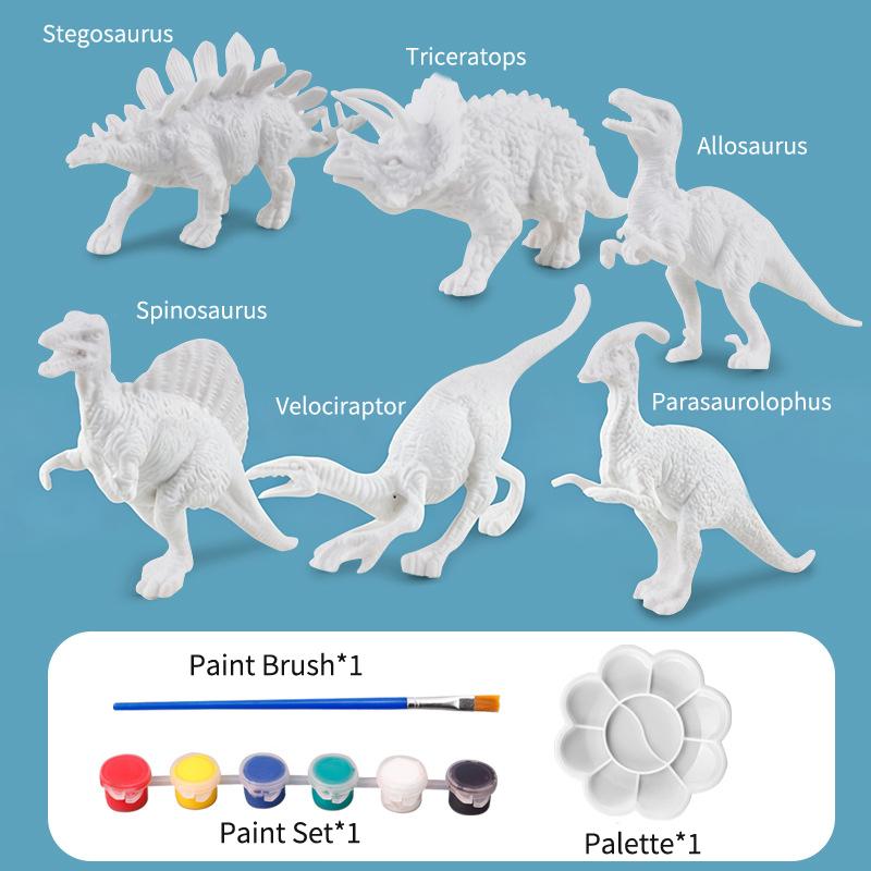 Paintable Dinosaur White Embryo Toy 1 Set DIY Graffiti Animal Model for Kids Educational STEM Craft Home Entertainment