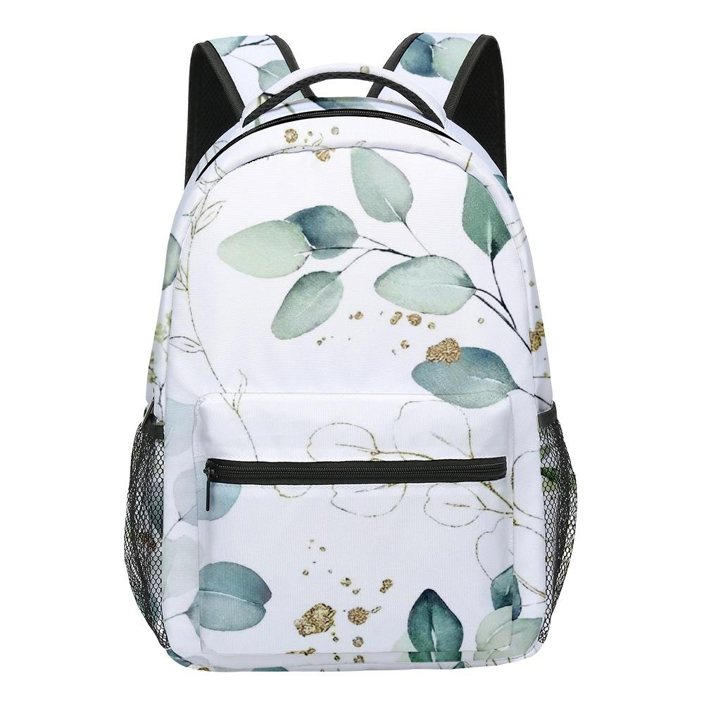 Cartoon Novelty Kpop Youthful School Bags Unisex Leaves Travel Bags 3D Print Oxford Waterproof Notebook Shoulder Backpacks