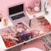 Gaming Mouse Pad Large Desk Mat Antislip Stitched Edges Oni Horn Anime Girl Print Keyboard Pad for Gamer Home Office