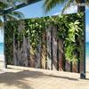 2D Cottage Green Creeper Vintage Wood Wall Garden Background