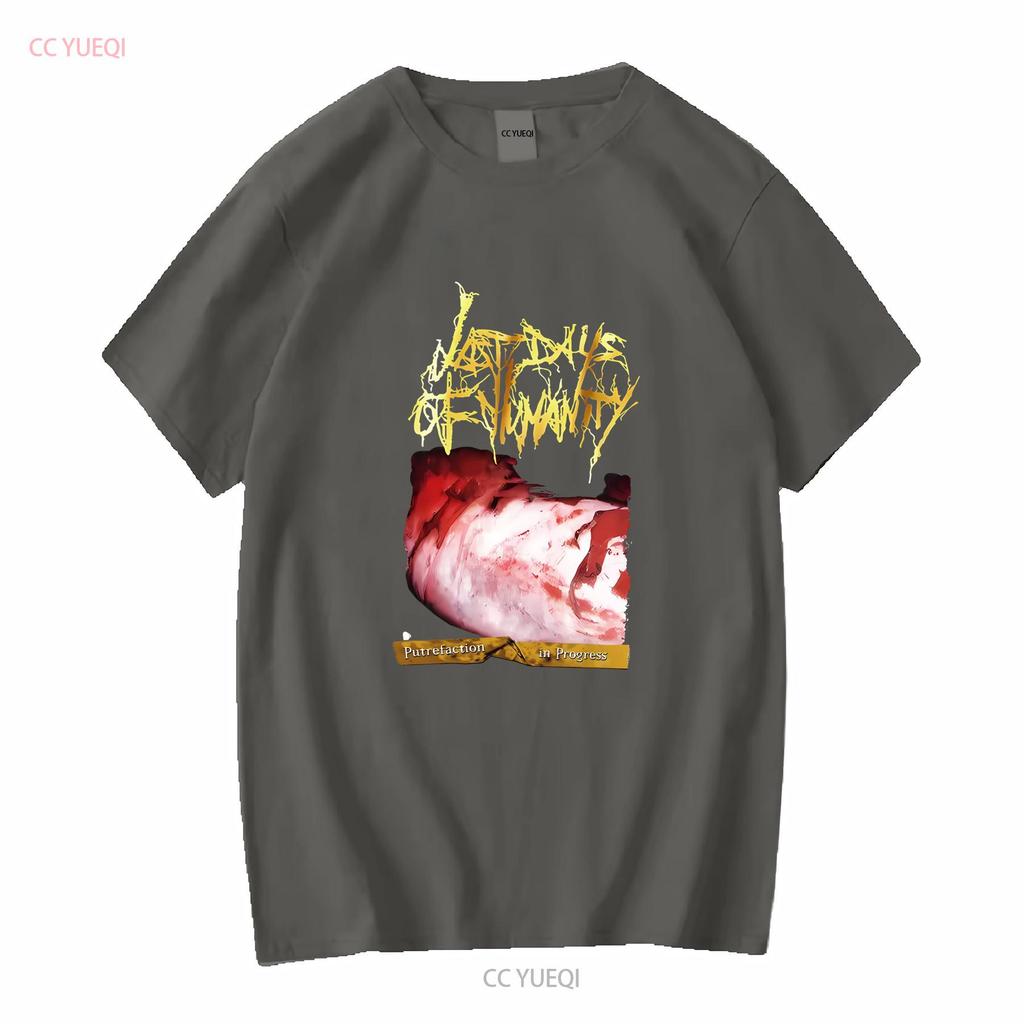 Beperkt NWT Last Days of Humanity Putrefaction in Progress Band T-shirt S 4XL lange of korte mouwen vintage Gewassen Ademend