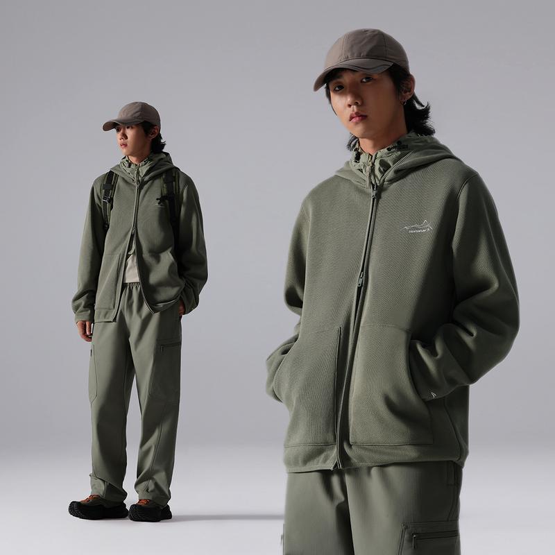 Li Ning CF Suo Zipper Hoodie Long Sleeve Fleece Far Infrared Warm Sweatshirt Unisex Hoodies Luo-Yan-Green AWDU967-4