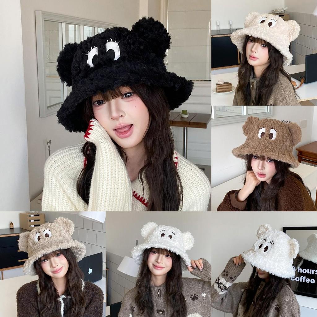 Fisherman Plush Cute Hat With Big Eyed Embroidery And Ear Design For Daily