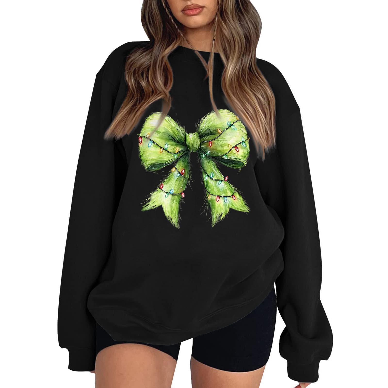 Женская мода повседневная толстовка с капюшоном с длинным рукавом и вставкой на плече с принтом и круглым вырезом XXXL чёрный 1728₽