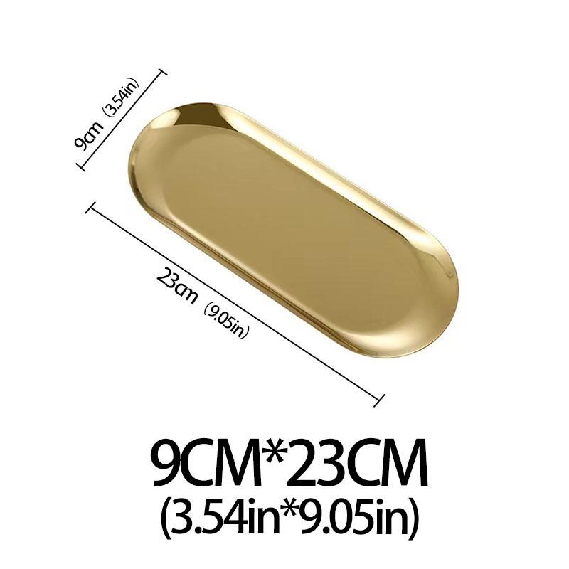 Stainless Steel Jewelry Tray Cosmetic Holder Oval Metal Dining Dessert Plate for Tray Snack Plate Steak Kitchen Plate Dish
