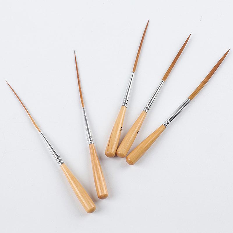5Pcs Long Line Brush Set Acrylic Paint Brush Suitable For Fine Tipped Watercolor And Filling Corners Contour Drawing