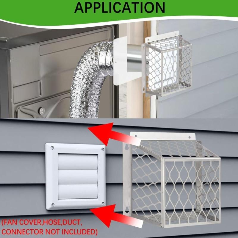 Dryer Vents Covers with Bird Guard Stainless Steel Construction Ensures Safe and Efficient Airflows Easy To Installion