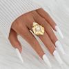 2025 New European & American Irregular Alloy Flower Ring Set - 4-Piece Exaggerated Niche Design for Women