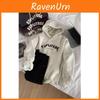 Vintage Hoodie mit Buchstabenaufdruck für Damen mit gespleißtem Design Weich Leicht für Frühling Herbst