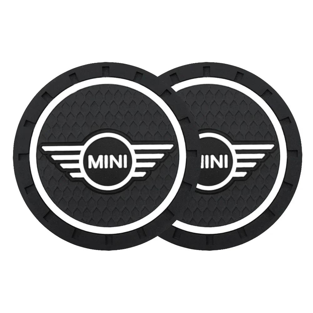 Bmw Mini Araç-Stil İçin PVC Araç Kaymaz Bardak Altlığı Mat Su Bardağı Pedleri Mini Cooper One S JCW R55 R56 R60 F55 F56 Countryman Aut İçin