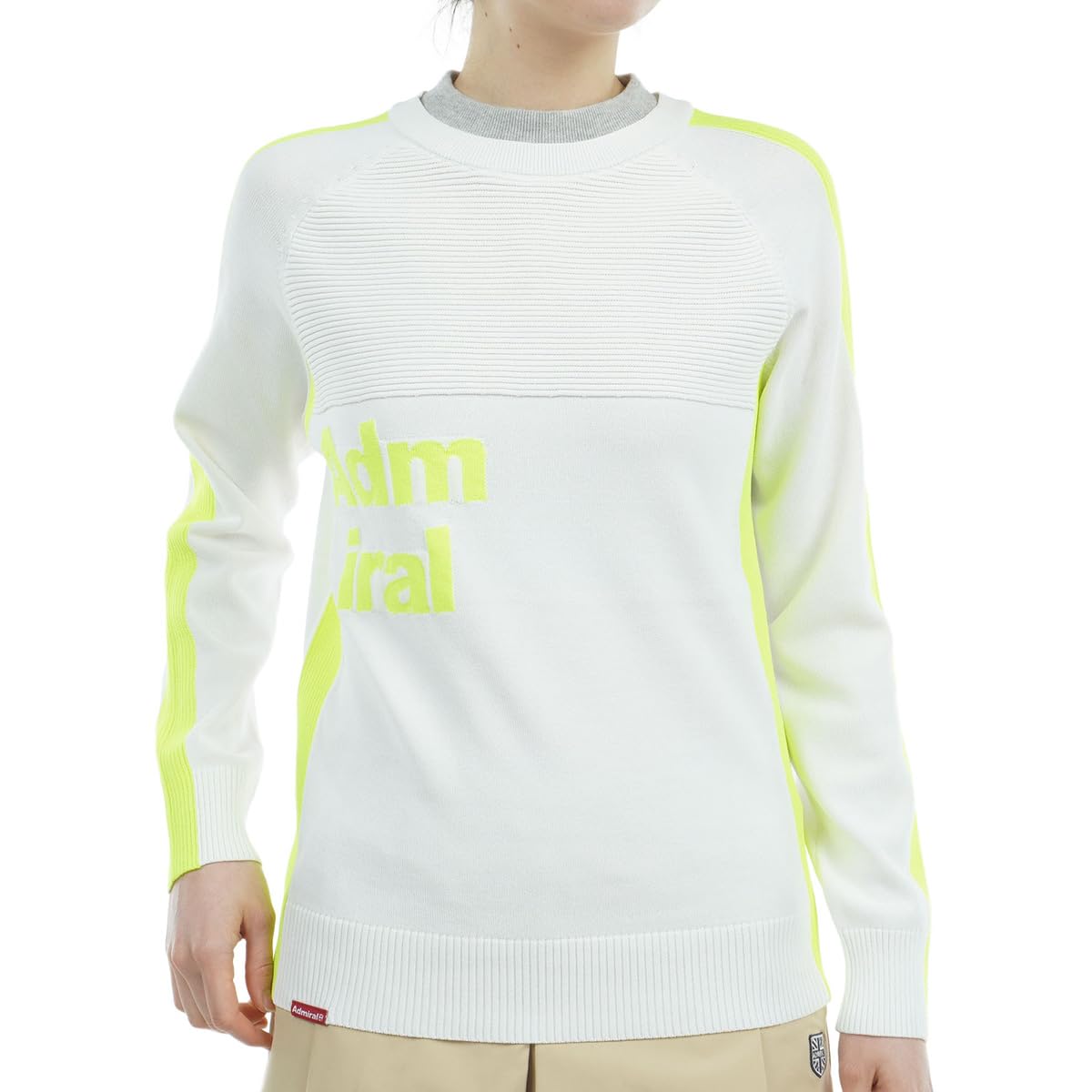 

Admiral Golf ADLA458 Women s Layered Neck Crew Sweater, White