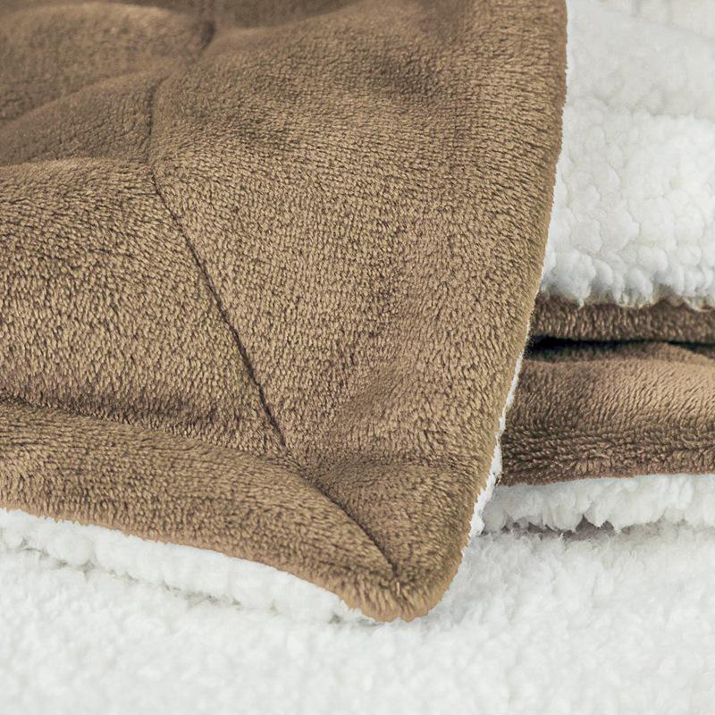 Double-Layer Lamb Fleece Cotton Blanket - Thick, Soft, and Comfortable with Customizable Logo for Office or Car Use.