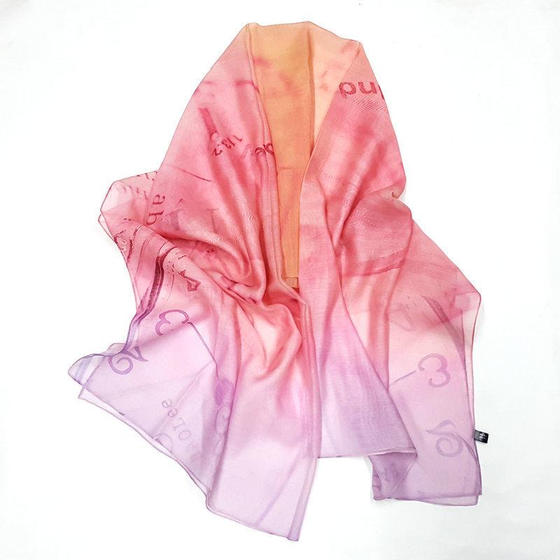 Clearance silk wool blended digital inkjet painted flower rectangular scarf women s thin silk scarf spring warm shawl