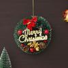 Green Merry Christmas Wreath for Front Door with Red Berries Balls Flowers Ribbon | Garland for Christmas | Xmas Gifts Ornaments Props