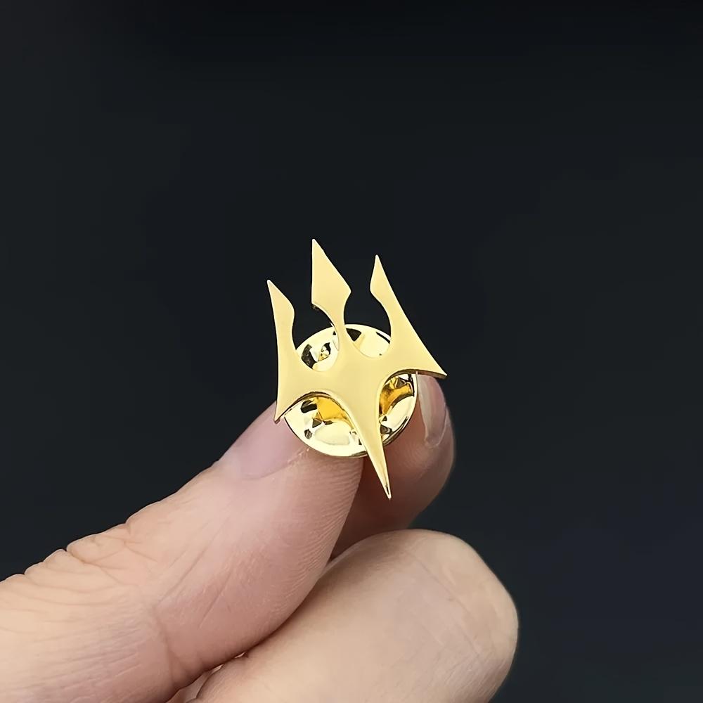 Fashionable and Minimalist Stainless Steel Trident-shaped Brooch, Unisex T-shirt and Suit Jacket Lapel Pin, Stock Badge