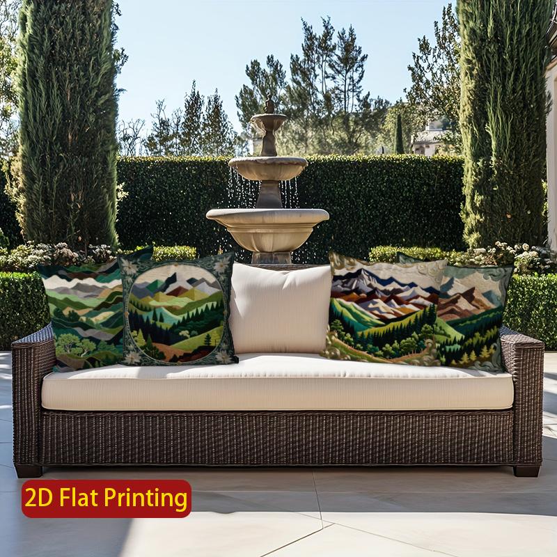 2D Mountain Landscape Pillow Covers For Home Decor Pattern Cushion Cover Suitable For Sofa Bedroom Car Pillow Cover