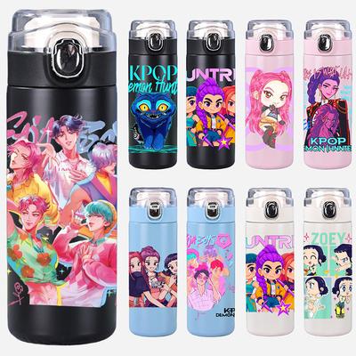 Anime Uroczy K-Pop Łowcy Demonów Drukowana Butelka na Wodę Termos Kubek Przenośny Ze Stali Nierdzewnej Szczelny Kempingowy Kubek na Wodę Prezent dla Dziecka