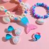 Children's Mermaid Jewelry Set: Necklace, Bracelet, Ear Clips, Rings - Cute Princess Design