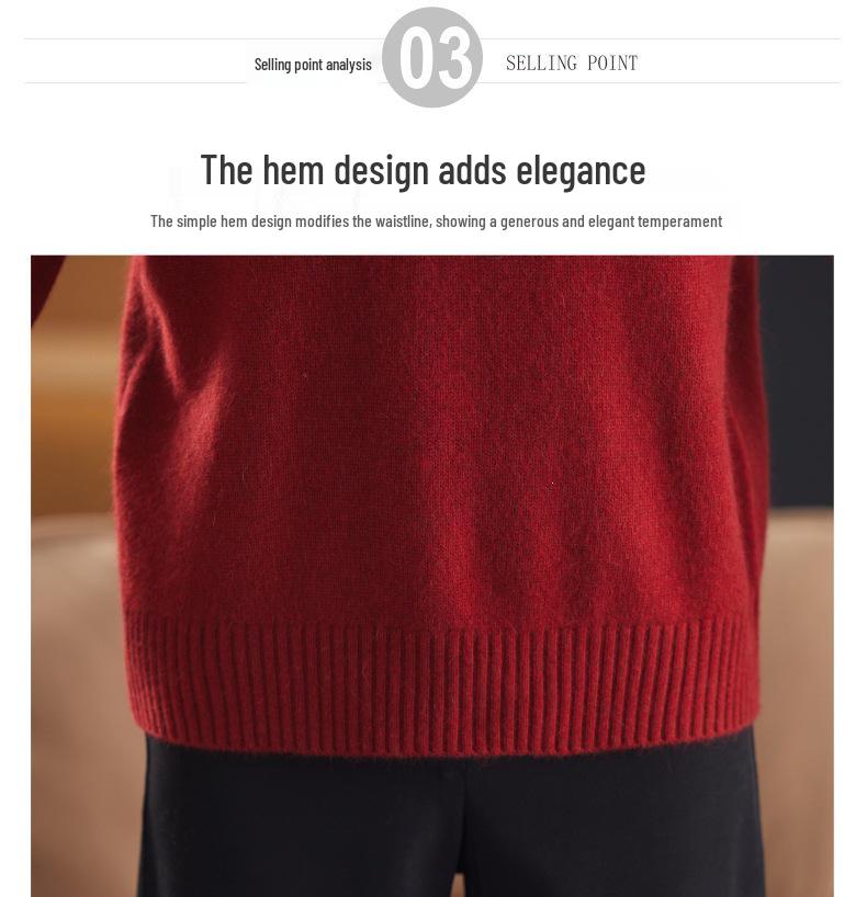 Women's 2025 Autumn/Winter Soft Knit Half-High Collar Pullover Sweater, Loose Fit and Warm.