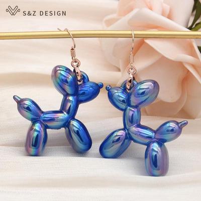 Trendy Colorful Balloon Dog Drop Earrings For Women Girls Daily Accessories Party Jewelry Gift Fashion Eardrop