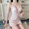 Youth Female Satin Sleep Dress With V Neck And Breathable Stretch Fabric For Home And Hotel Use