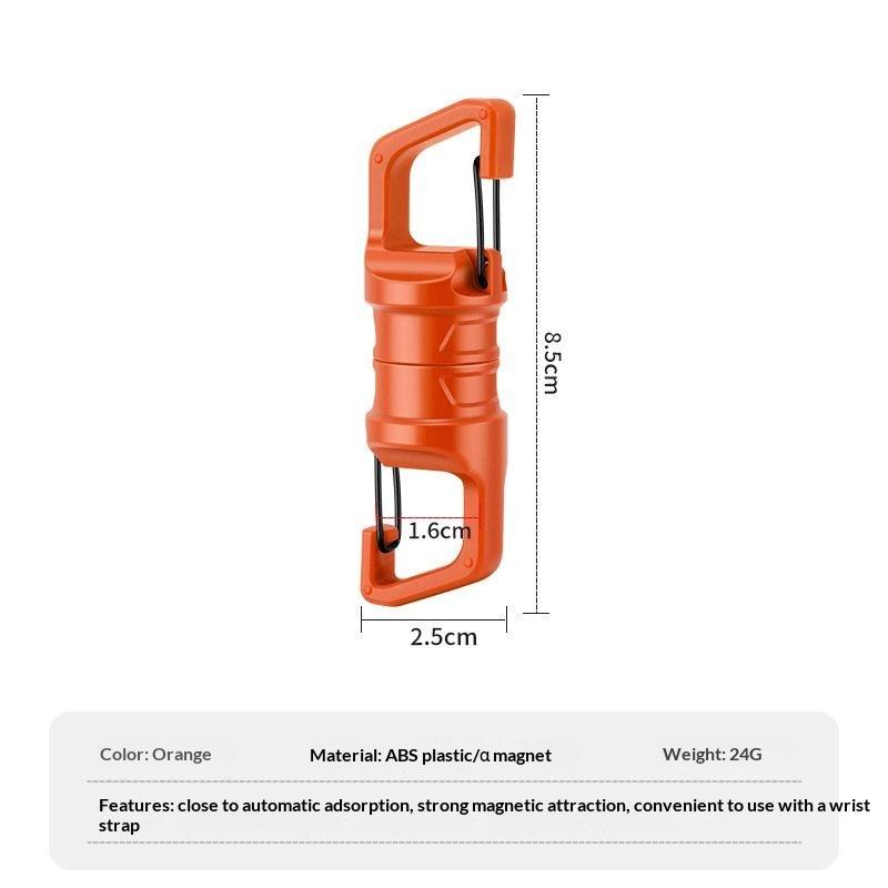 Magnetic Anti-Drop Net Release Holder Elastic Coiled Lanyard Rust Resistant Fishing Accessory for Lake Pond Fishing