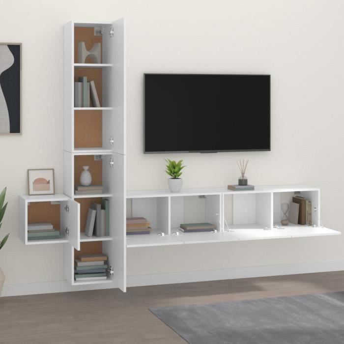 VidaXL TV Unit Set 5 Pcs White Engineered Wood 3114246