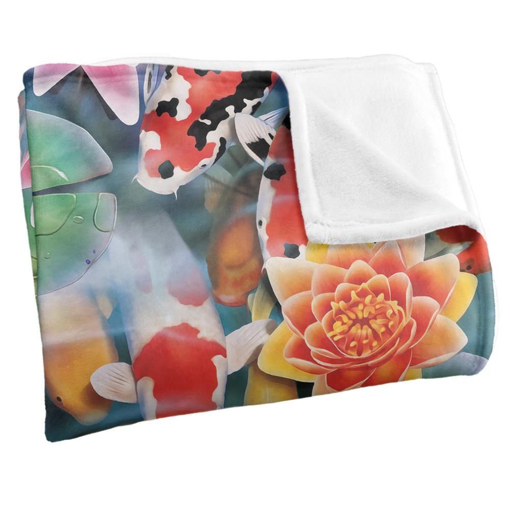 Royce McClure Silky Koi Fish Garden Supersoft Blanket