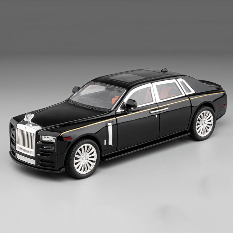 1:22 Scale Rolls Royce Phantom Alloy Diecast Toy Models Cars with Light Sound Vehicle 6 Doors Can Opened Car Toys for Kids Adult