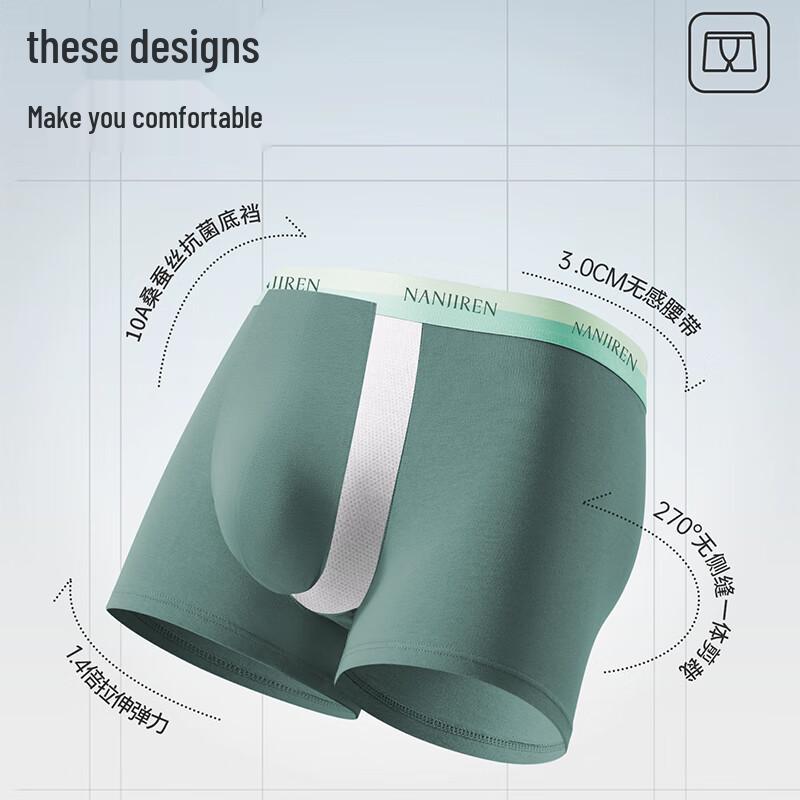 Nanjiren Men's Cotton Antibacterial Boxer Briefs