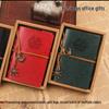 Large Pirate Leather Cover Retro Loose-Leaf Notebook with Multicolor Strap