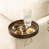 HeMu-Bamboo Dried Fruit Plate Tray, Simple Mobile Small Tea Table, Modern Coffee Corner Table