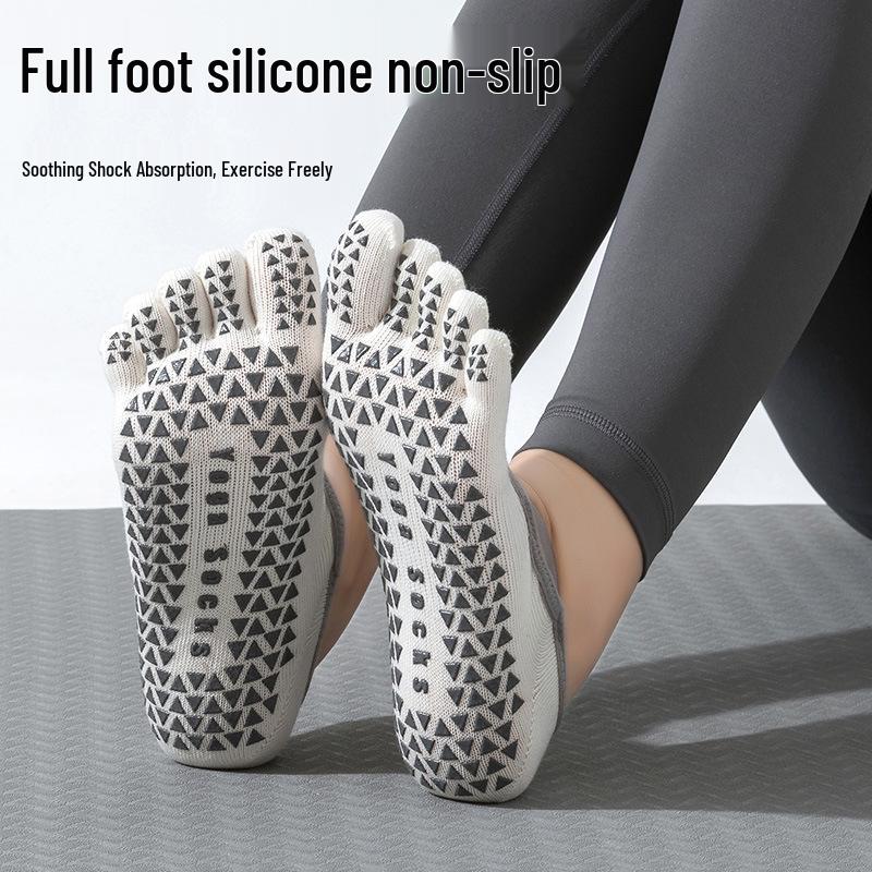Professionelle Anti-Rutsch Pilates Yoga Socken - Schweißabsorbierend, Fünf-Zehen, Indoor Sport Split-Toe Socken