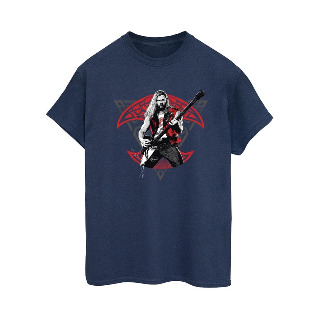 Marvel Womens/Ladies Thor Love And Thunder Solo Guitar Cotton Boyfriend T-Shirt