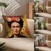 Federa Cuscino Artistica Anime F-Frida K-Kahlo Comfort Divano Letto Seta elegante Cerniera invisibile Personalizzata Copricuscino Decorativo
