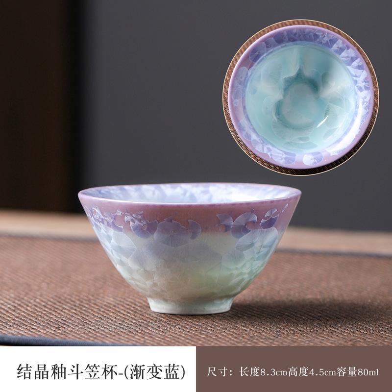 Kiln-Fired Crystallized Tea Cup Ceramic Tea Cups Bowl Teacups Chinese Puera Unique Jade Set Ceremony Porcelain Pottery Tool Puer